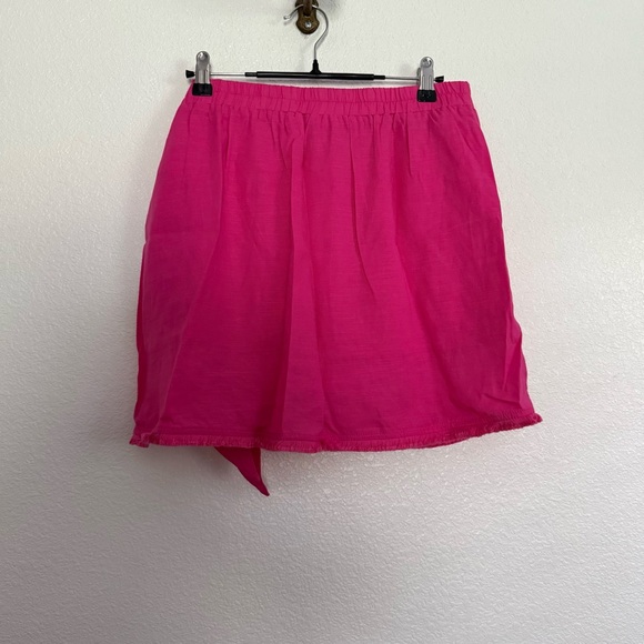 J Marie Adriana Floral Embroidered Tie Front Skirt Pink White Medium - Picture 3 of 4